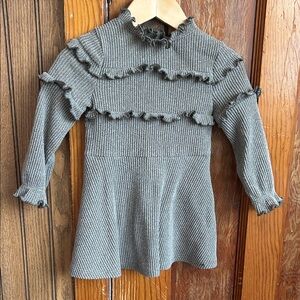 Green Ruffled Knit Dress